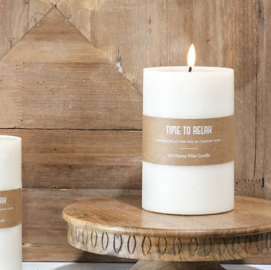 Wide LED 6" Pillar Candle