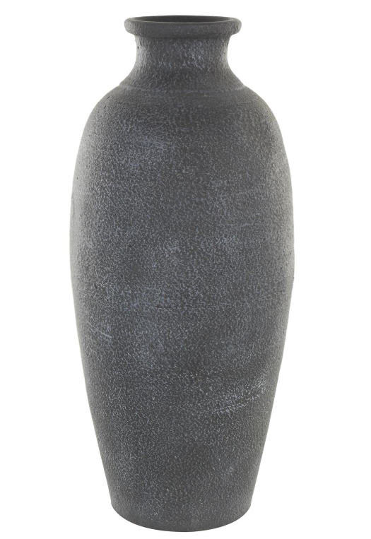 24" Black Textured Floor Vase