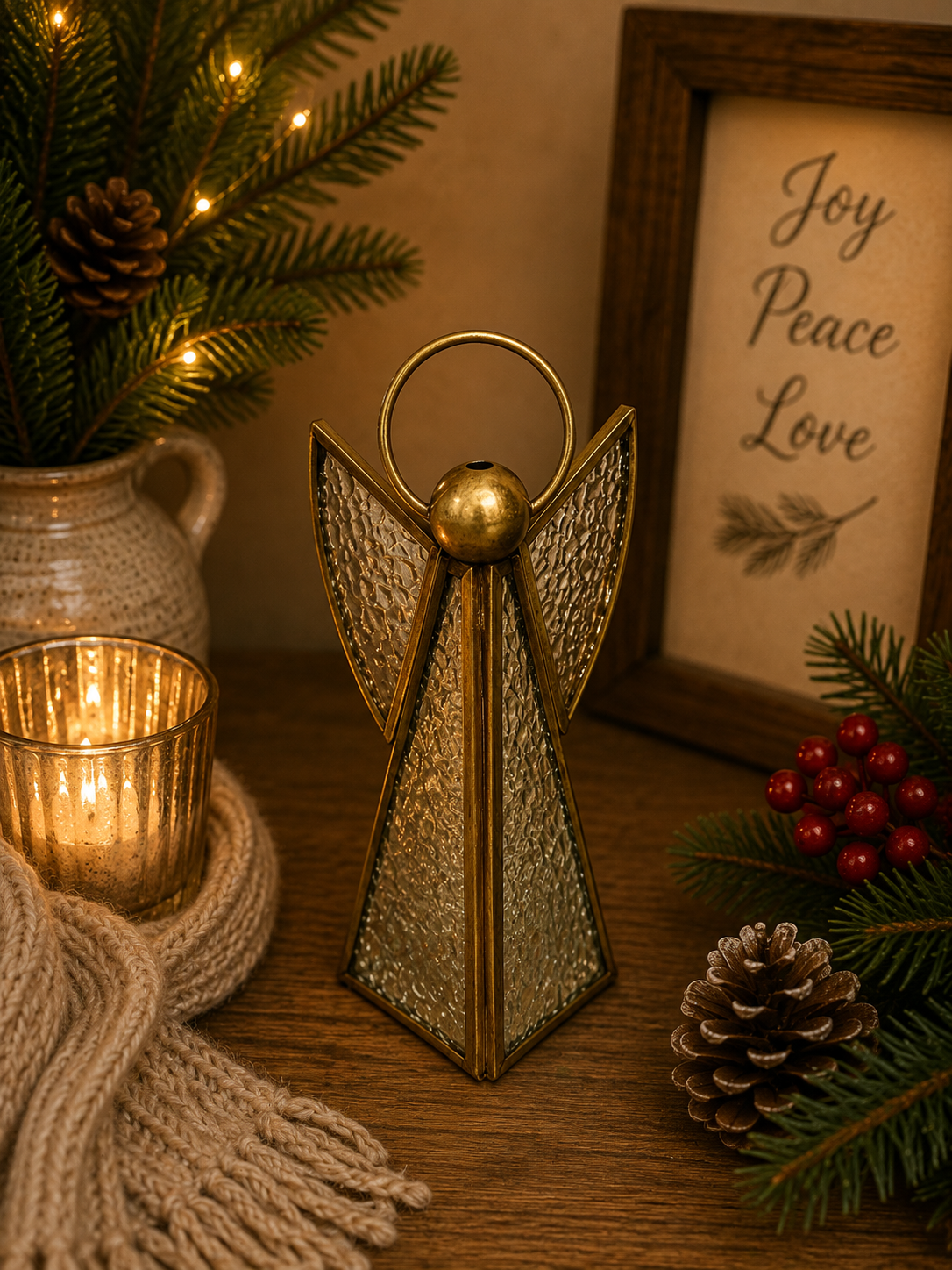 Vintage Glass & Brass Angels