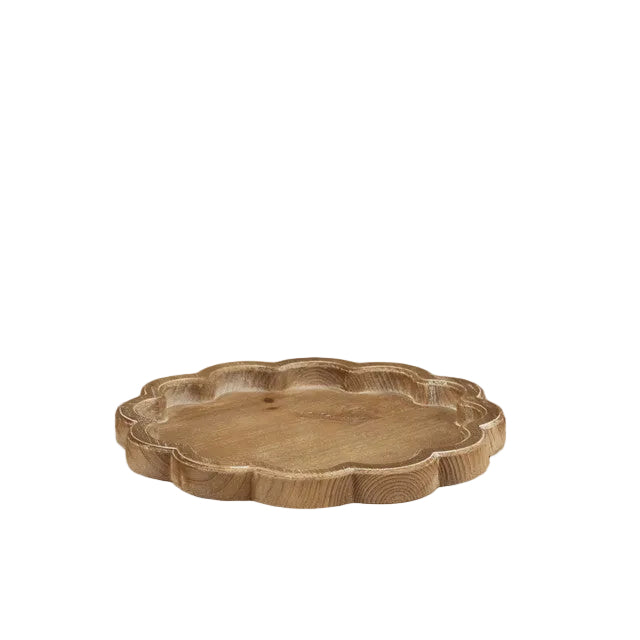 Scalloped Wood Tray