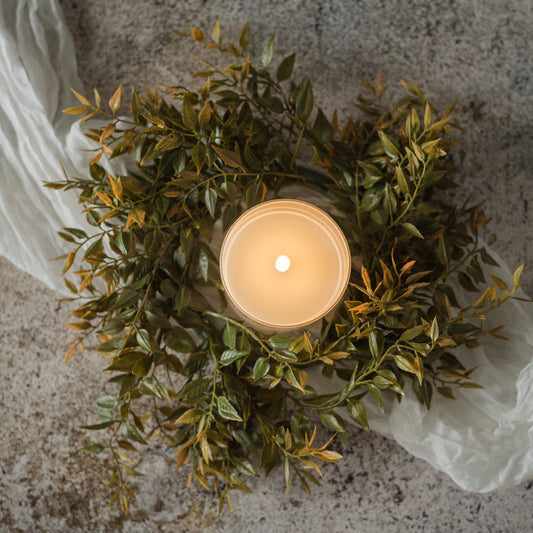 12" Harvest Fern Candle Ring