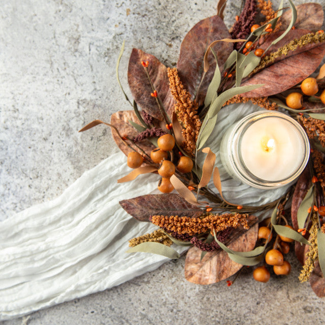Orange Heather & Berry Candle Ring
