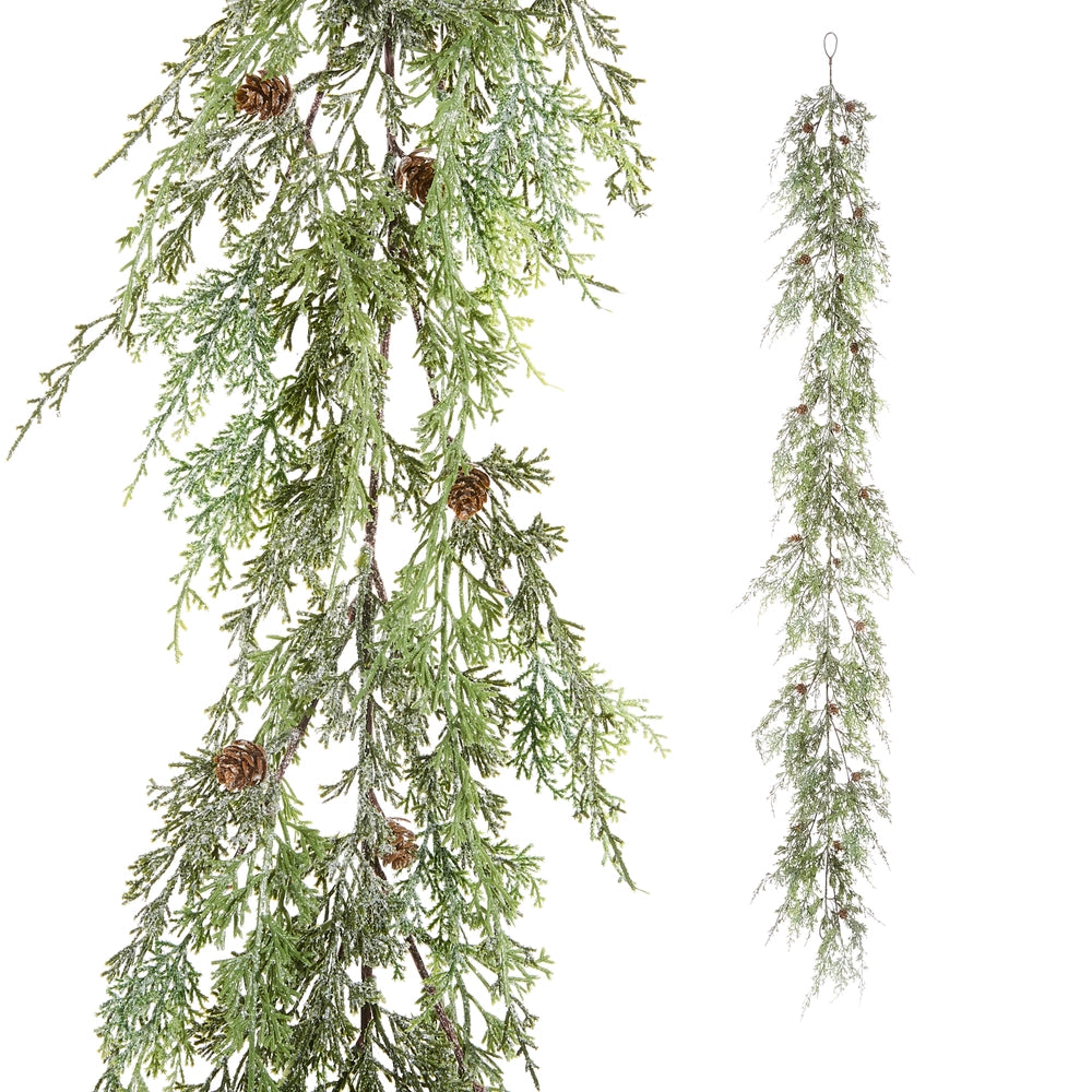 6' Frosted Cedar Garland