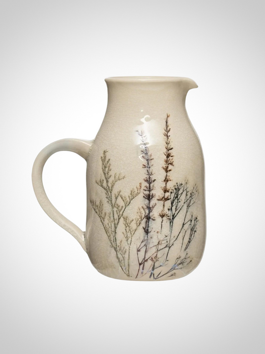 Debossed Floral Pitcher