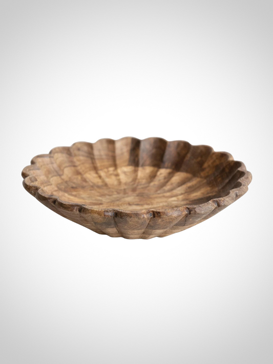 Wood Scalloped Bowl