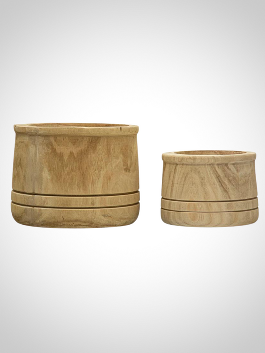 Carved Wood Planter