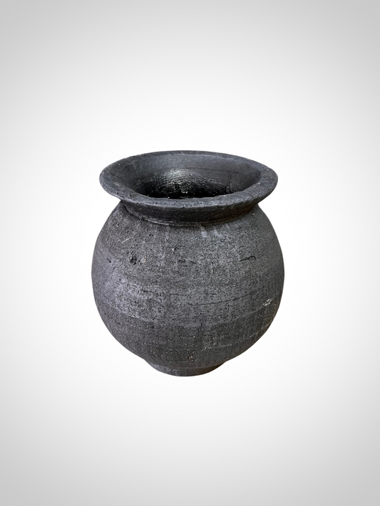 Small Black Round Pot