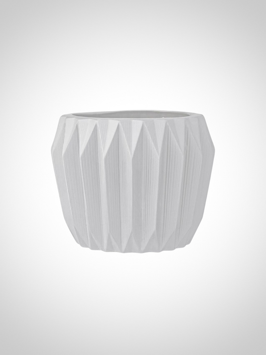 White Fluted Planter