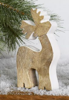 White Edge Wooden Deer