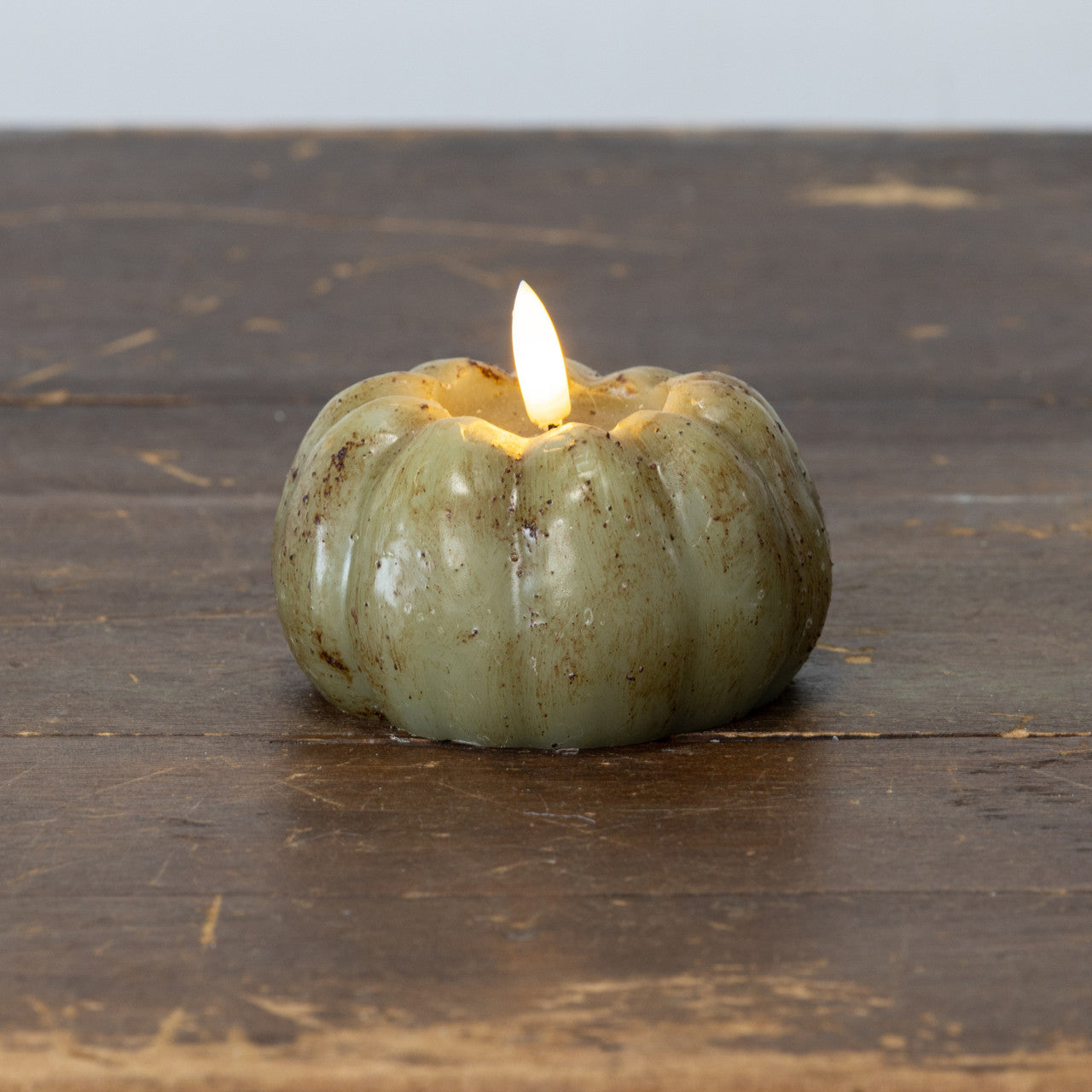 Green LED Pumpkin Candle
