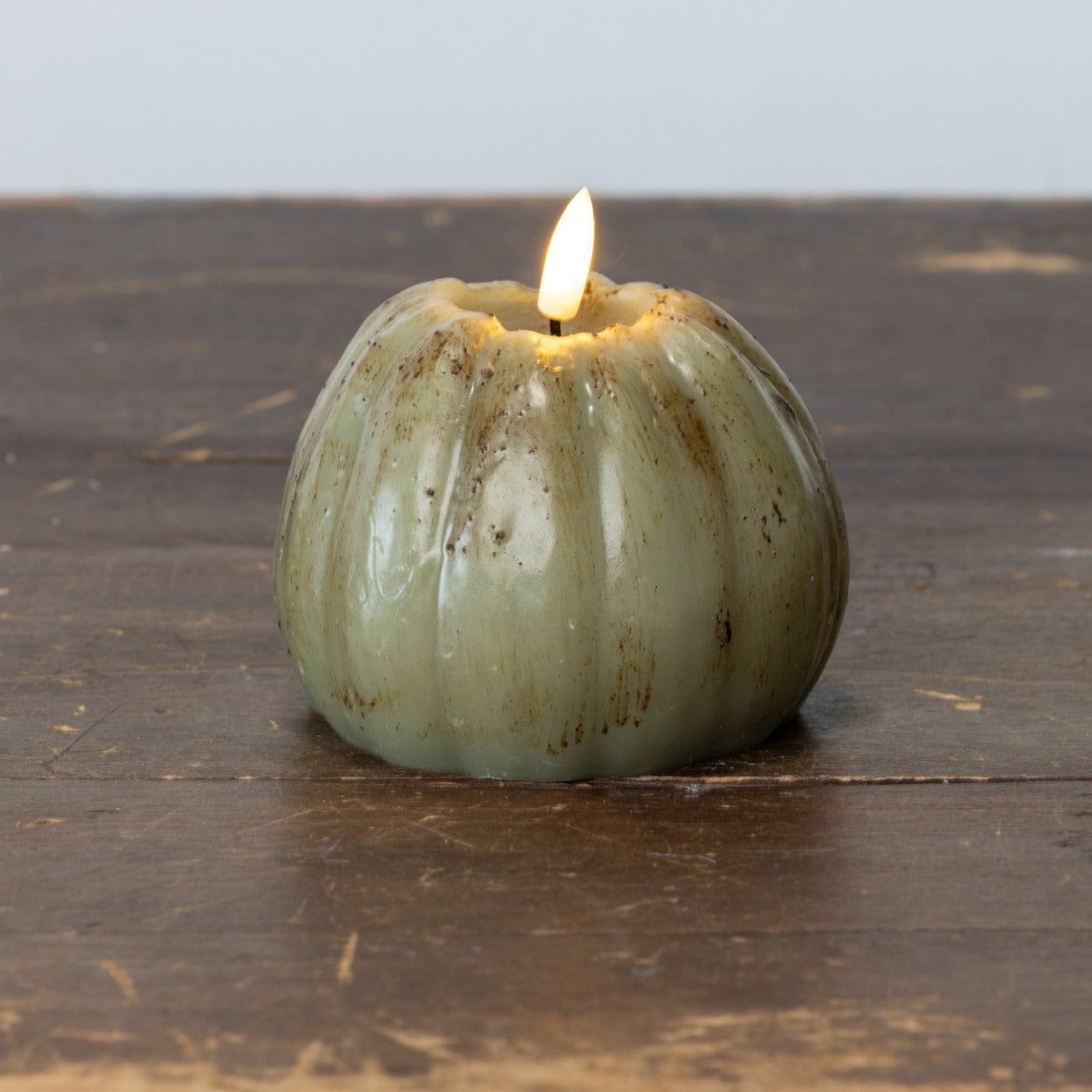 Green LED Pumpkin Candle