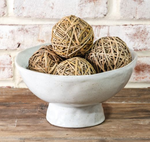 White Ceramic Raised Bowl