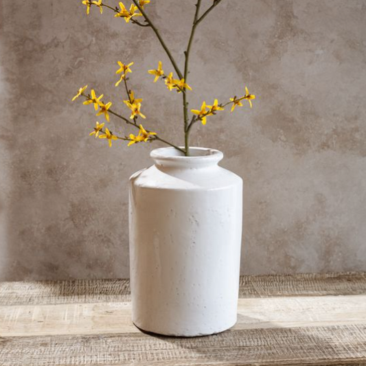 11.75" White Pillar Vase