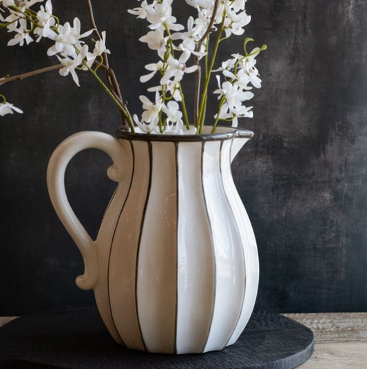 Black & White Striped Pitcher