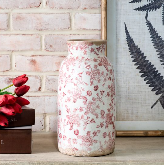 Red Christmas Heritage Vase