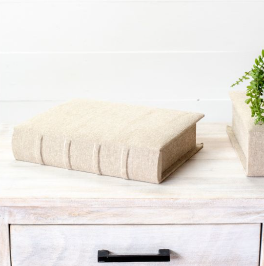 Beige Linen Storage Book – Dwellings Decor