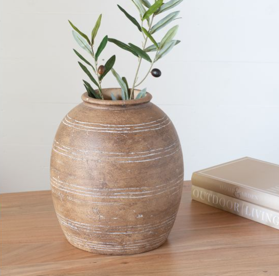 Large Brown Line Vase