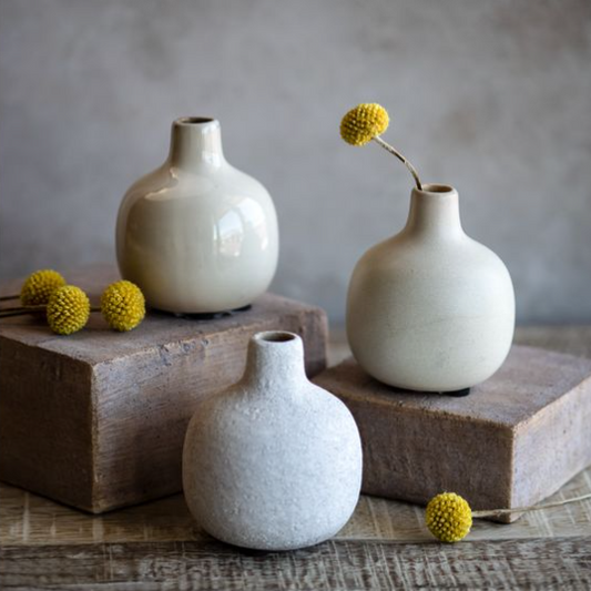 Cream Ball Vases