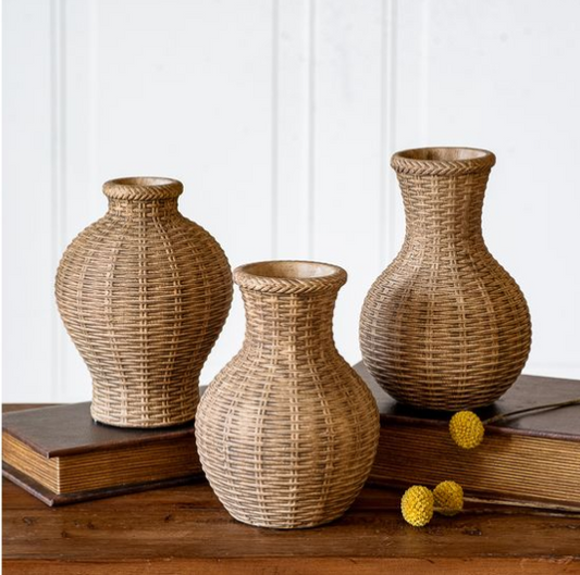 Stone Wicker Vase