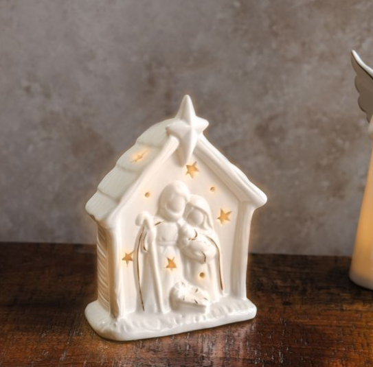 5.5" LED Ceramic Nativity