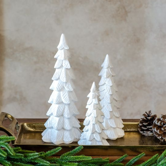 White Glitter Trees