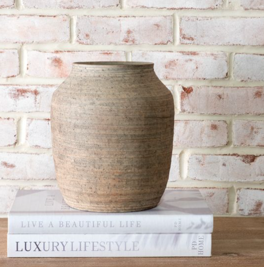 9.6" Natural Striped Vase