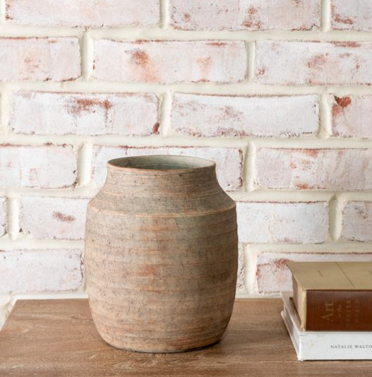 8" Natural Striped Vase