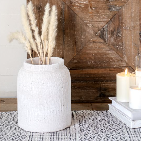 Textured White Vase