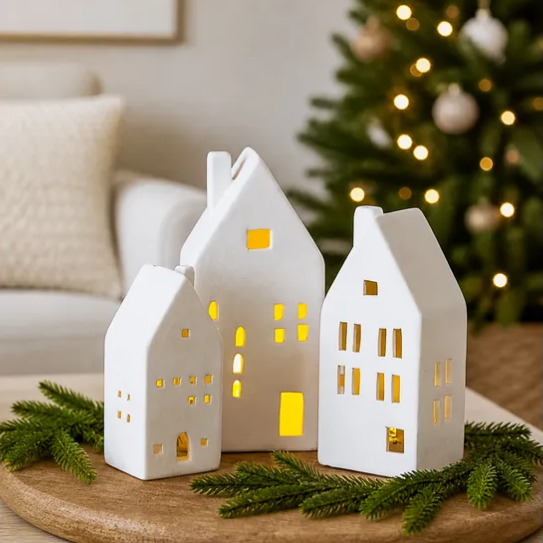 Holiday Ceramic LED House