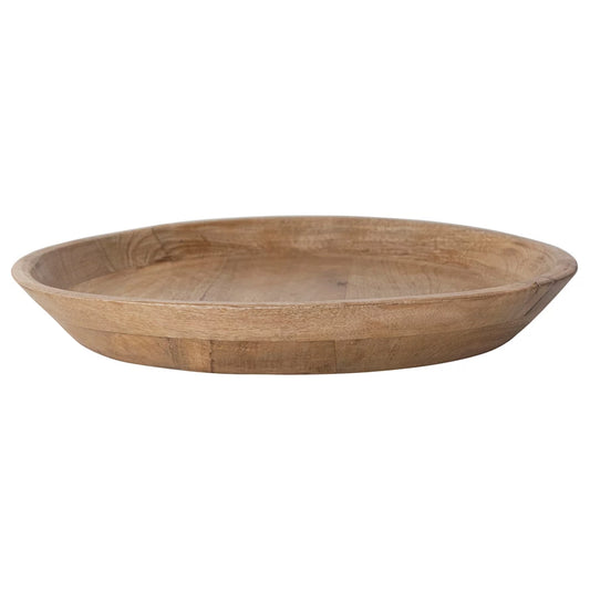 Wooden bowl on a white background