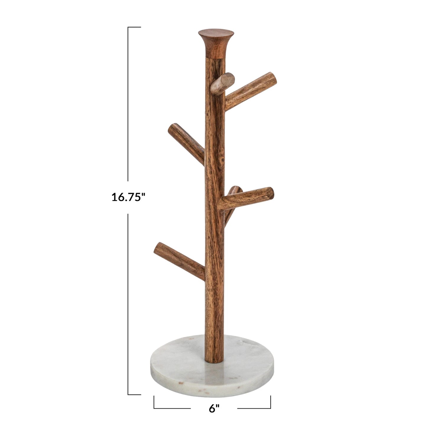 Wooden & Marble Mug Rack