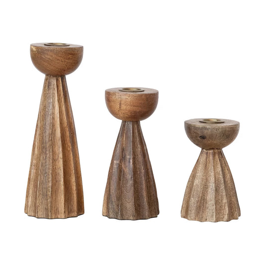 Carved Pleated Taper Holder