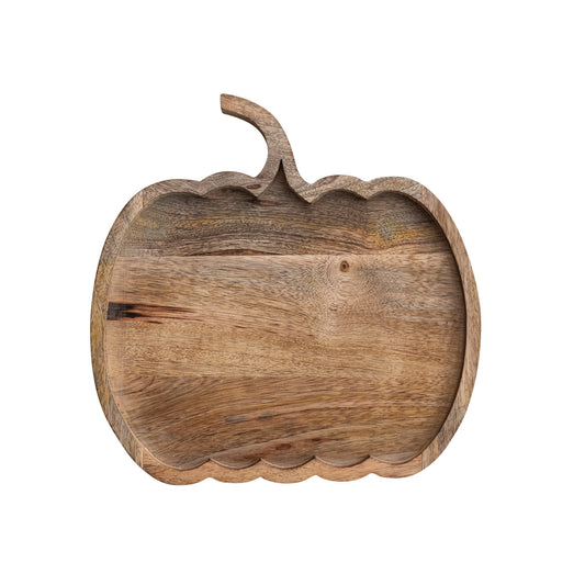 Mango Wood Pumpkin Tray