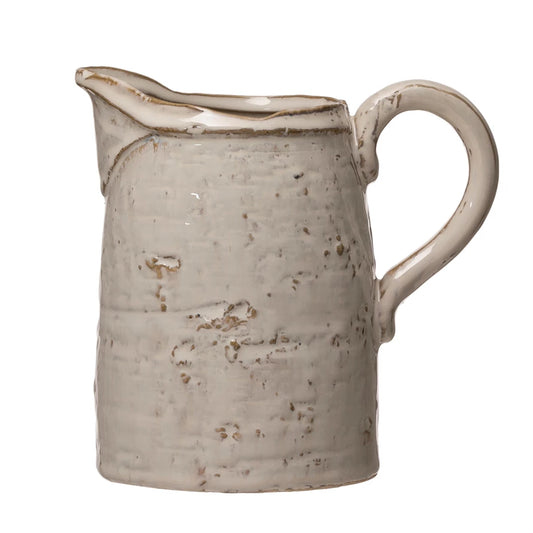 Glazed Stoneware Pitcher