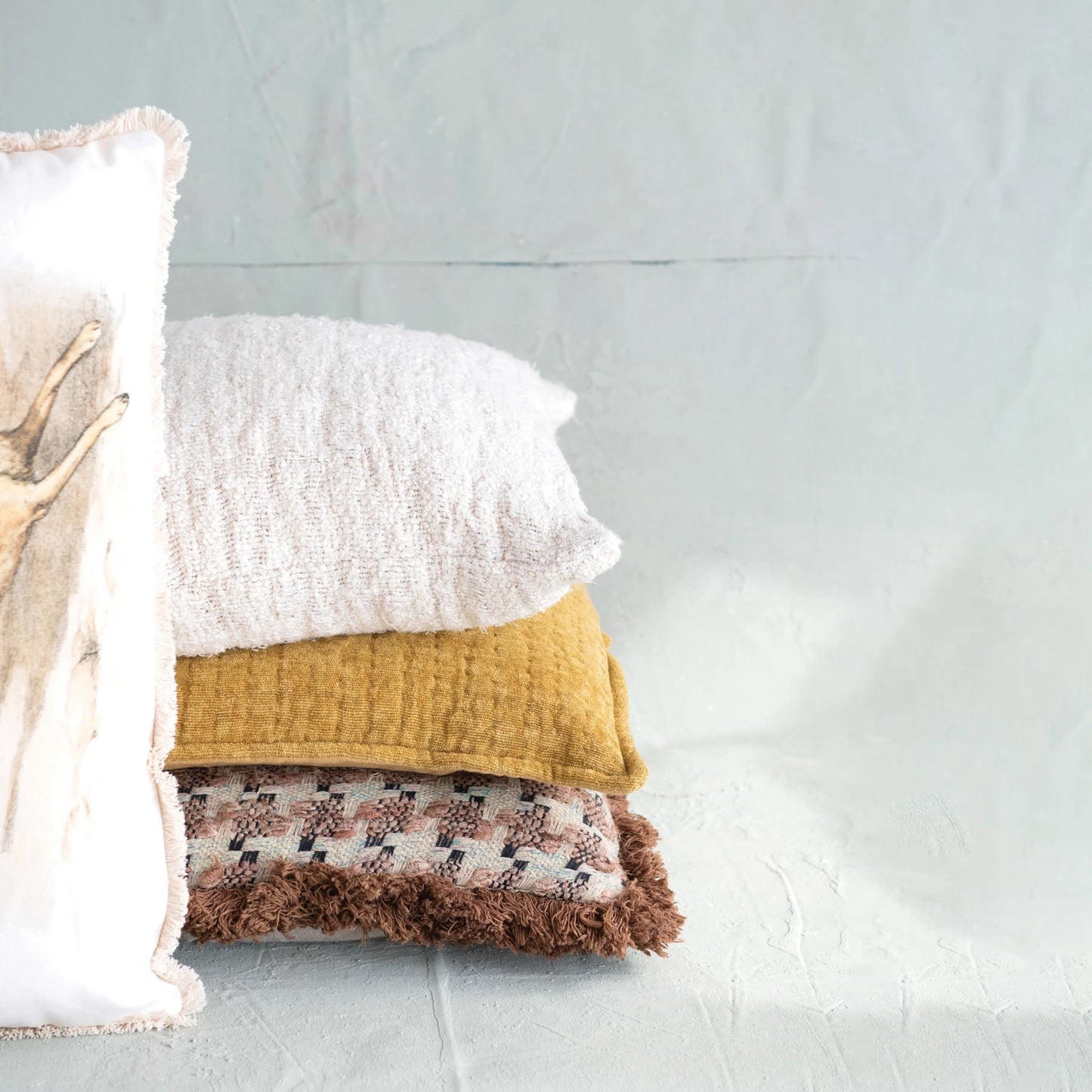 Stonewashed Silk & Woven Pillow