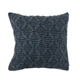 Navy Woven Cable Knit Pillow