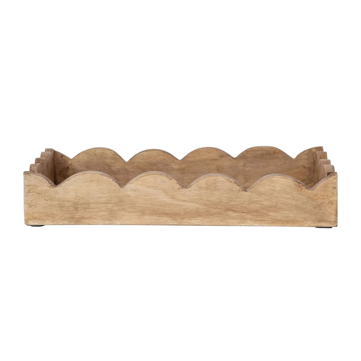 Wooden Scalloped Tray