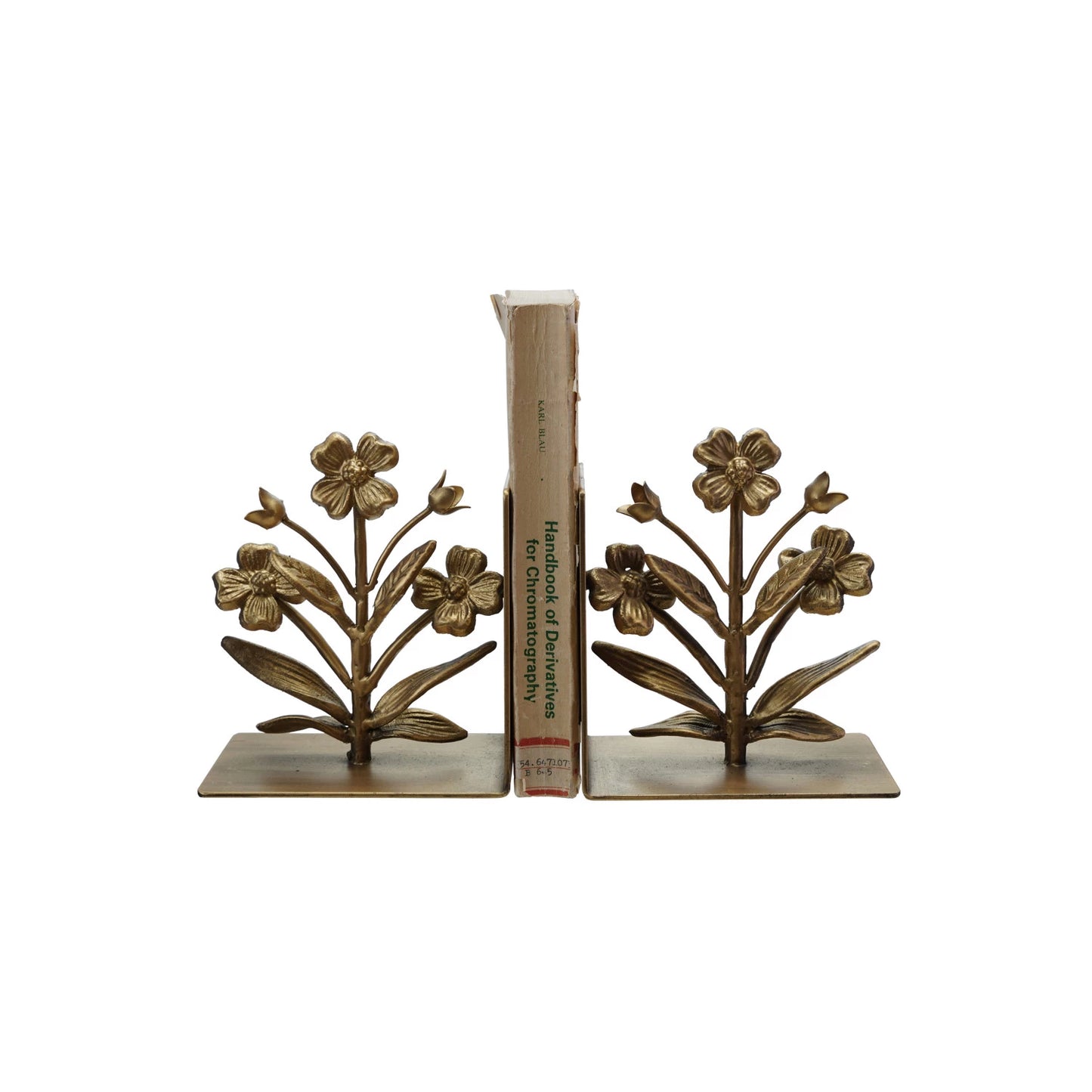 Gold Flower Bookends