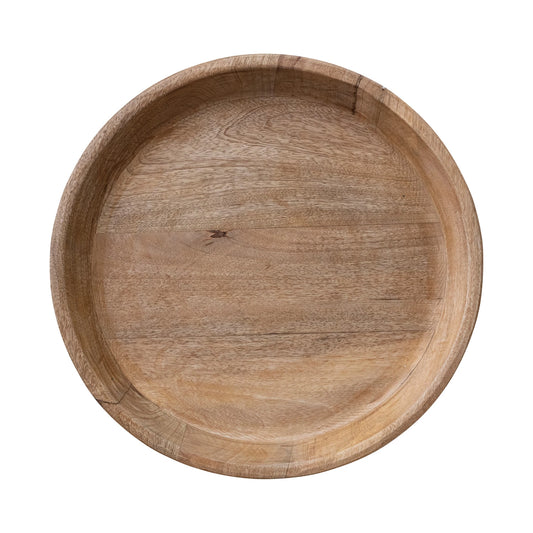 Large Round Wood Tray