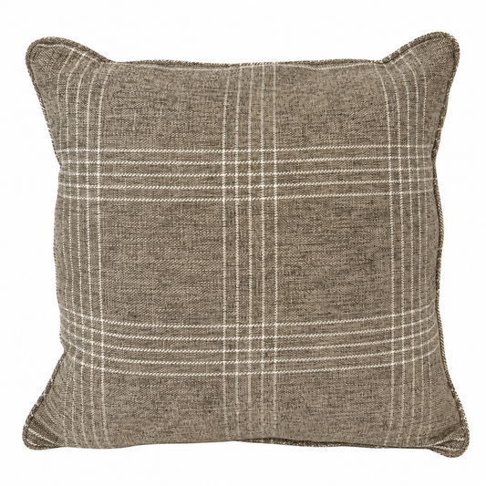 Plaid Taupe Throw Pillow
