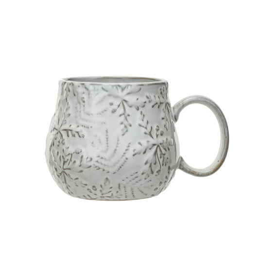 Stoneware Mug with Snowflakes