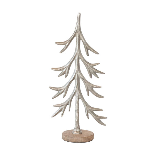 Aluminum Tree with Wood Base