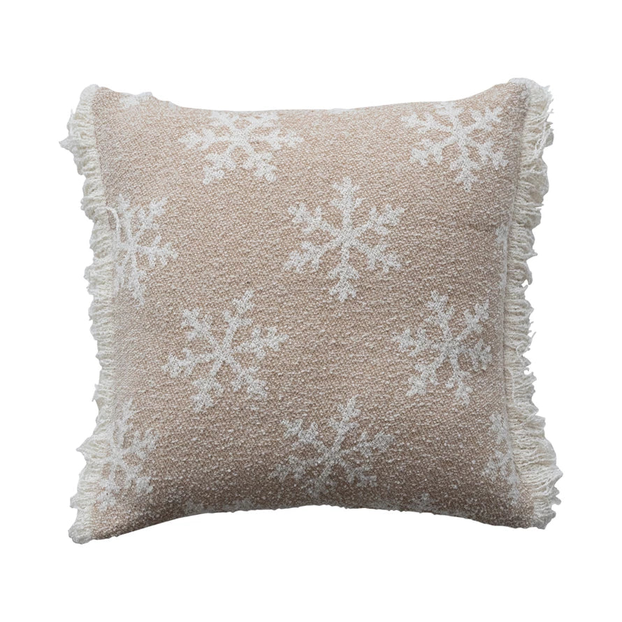 20" Two-Sided Snowflake Pillow