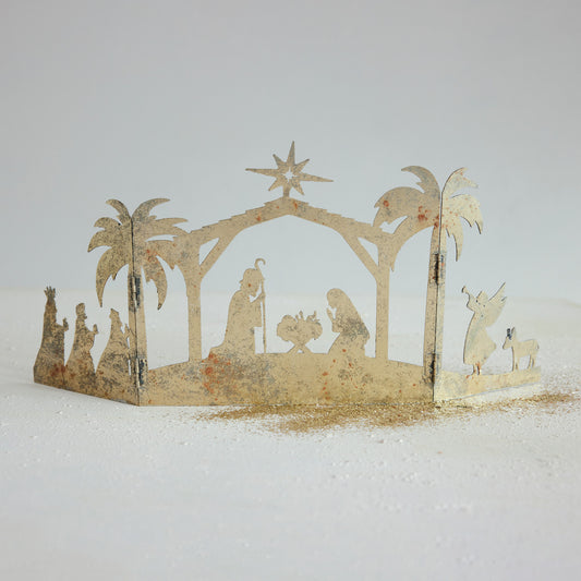 Gold Folding Nativity