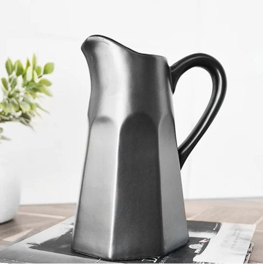 Matte Black Ceramic Pitcher