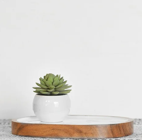 White Enamel Wood Tray