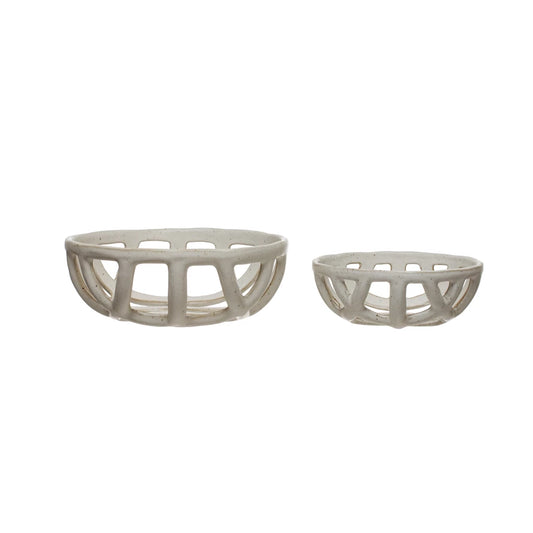 Stoneware Basket Bowls