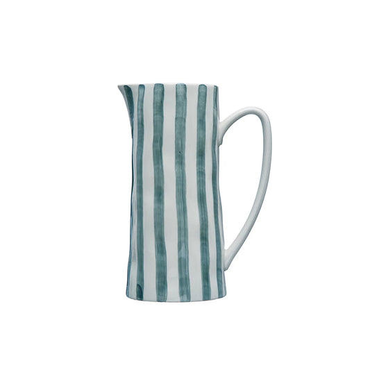 Striped Stoneware Pitcher